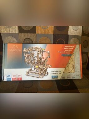 New UGEARS 3D Wooden Puzzle Model Kit Marble Run Chain Hoist